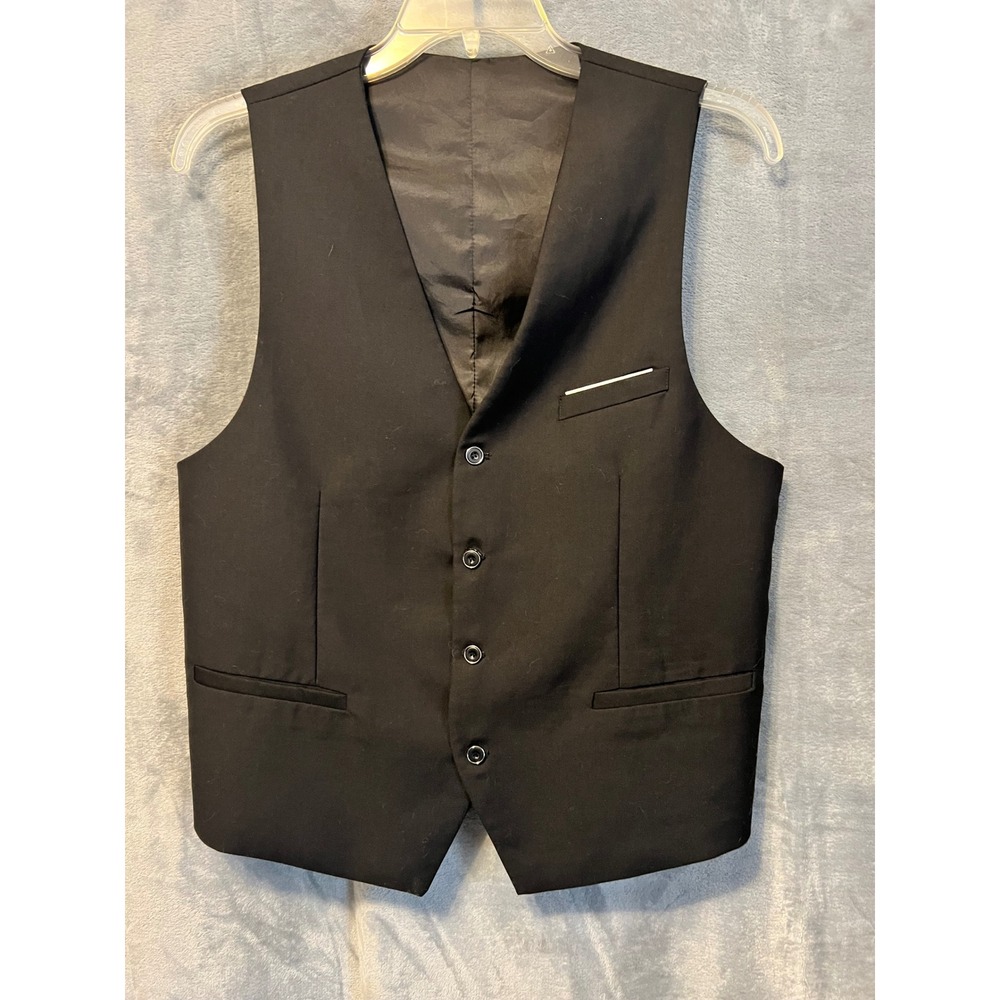 Blitz Moda Black Vest Men's US-M XXL Neck Reinforced Formal‎ Fits like Medium